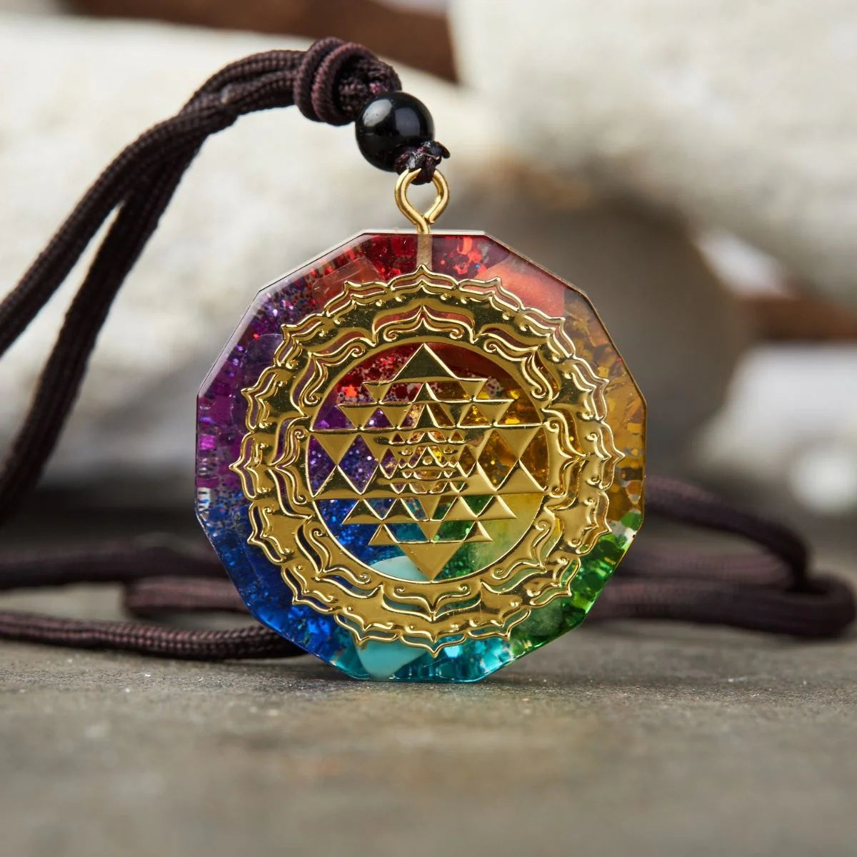 Chakra Orgonite Necklace - Balances EMF Protection & Orgone Energy