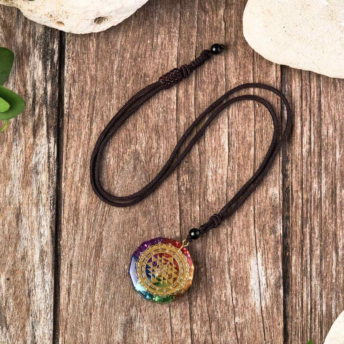 Chakra Orgonite Necklace - Balances EMF Protection & Orgone Energy