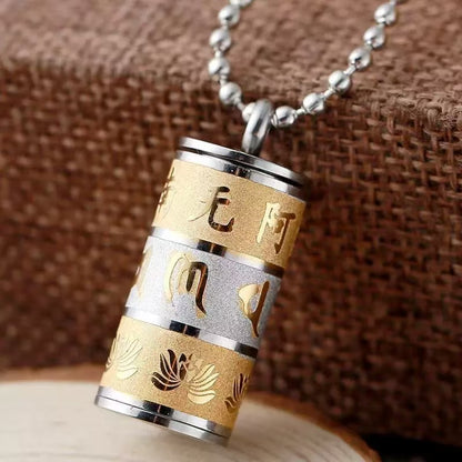 Tibetan Prayer Wheel- Spinning Buddhist Mantra Necklace