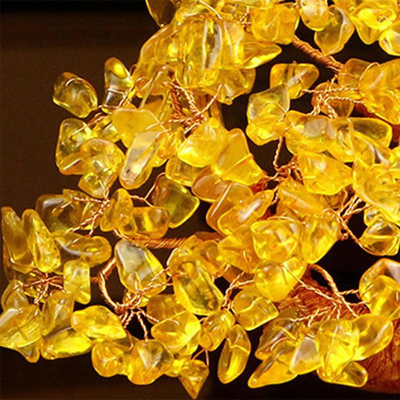 Citrine Money Tree for Prosperity- Feng Shui Gemstone Ornament