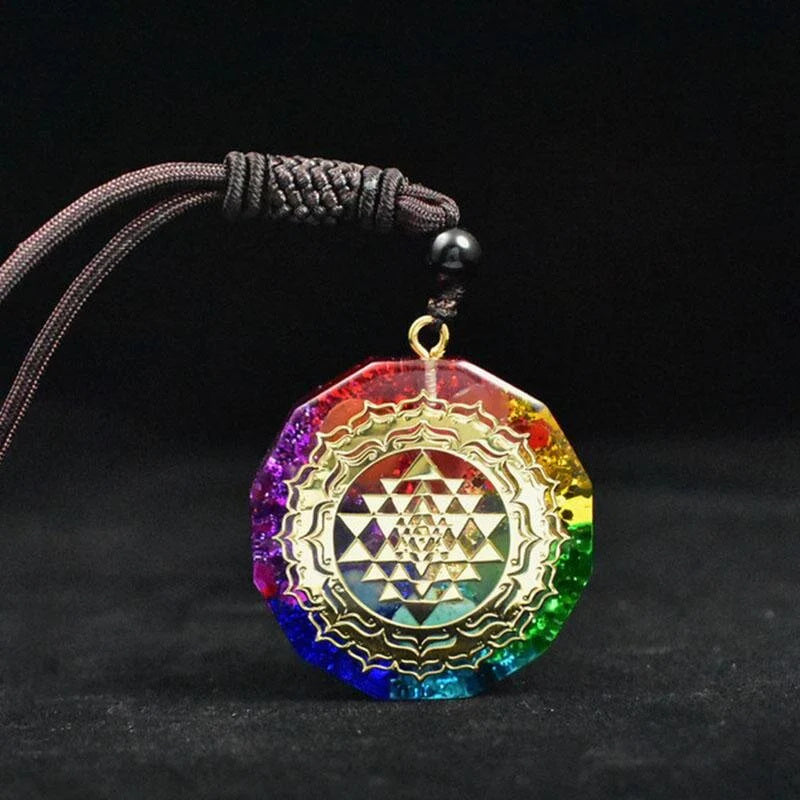 Chakra Orgonite Necklace - Balances EMF Protection & Orgone Energy