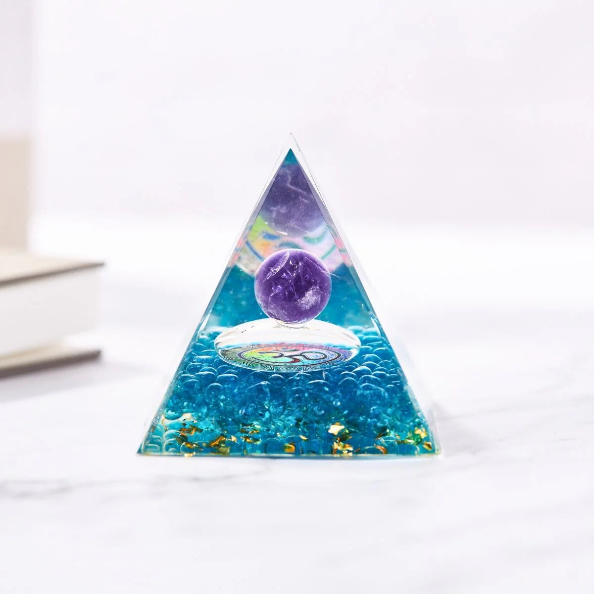 Amethyst Orgonite Pyramid- Orgone Energy Generator