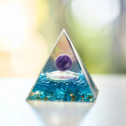 Amethyst Orgonite Pyramid- Orgone Energy Generator