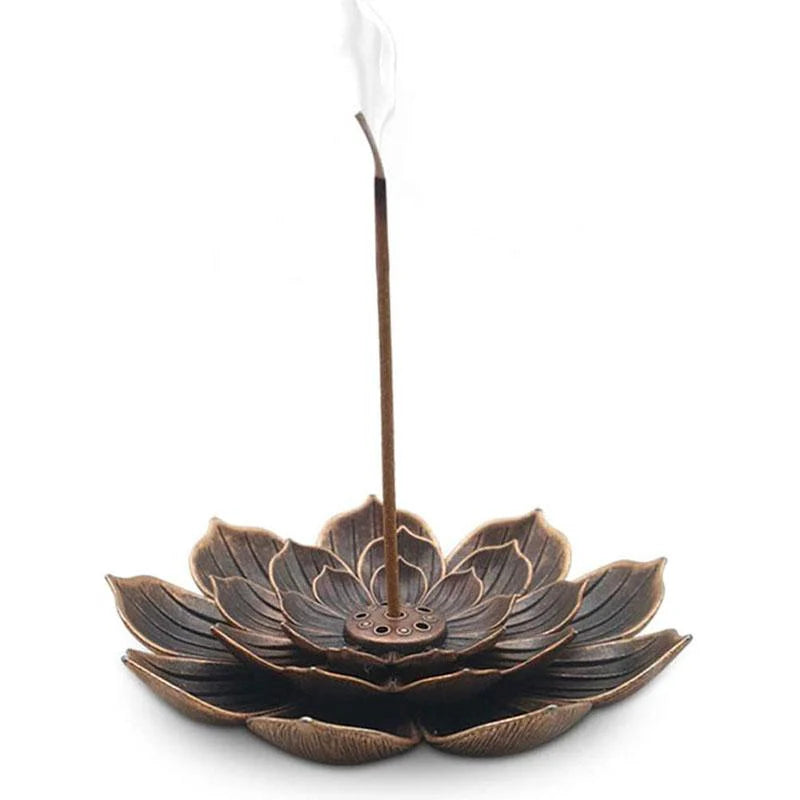 Bronze Lotus Incense Burner- For Inner Peace