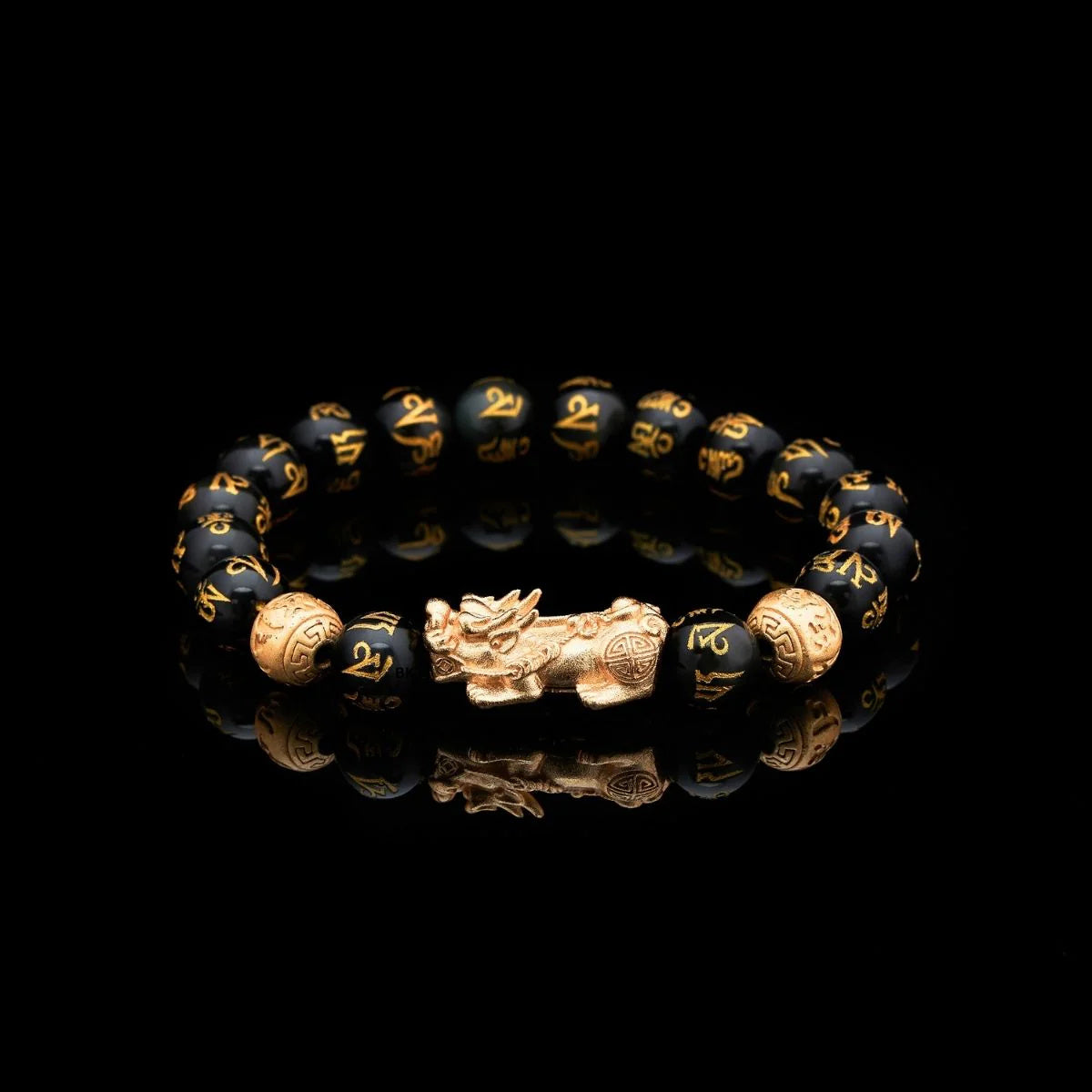 Feng Shui Bracelet - Pixiu Black Obsidian Bracelet for Wealth