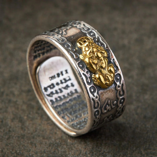 Feng Shui Pixiu Mantra Ring - Protection & Wealth