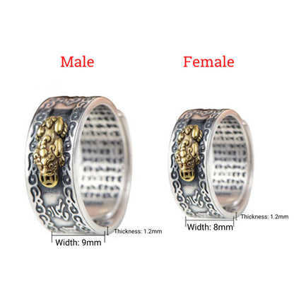 Feng Shui Pixiu Mantra Ring - Protection & Wealth