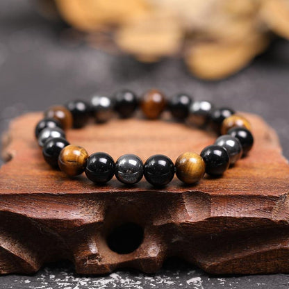 Triple Protection Bracelet - Tiger’s Eye,  Obsidian,  Hematite