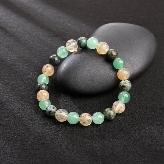 Triple Prosperity Bracelet- Citrine, Green Aventurine, Turquoise