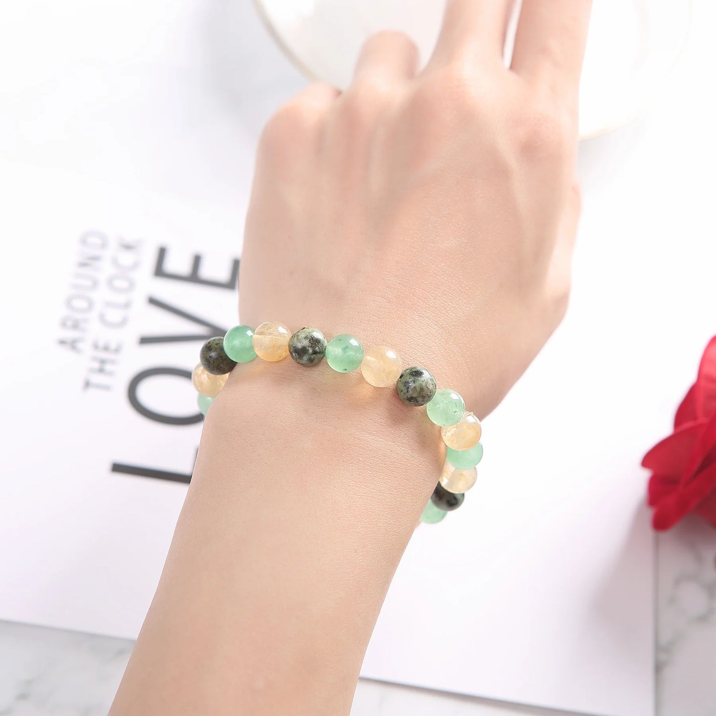 Triple Prosperity Bracelet- Citrine, Green Aventurine, Turquoise