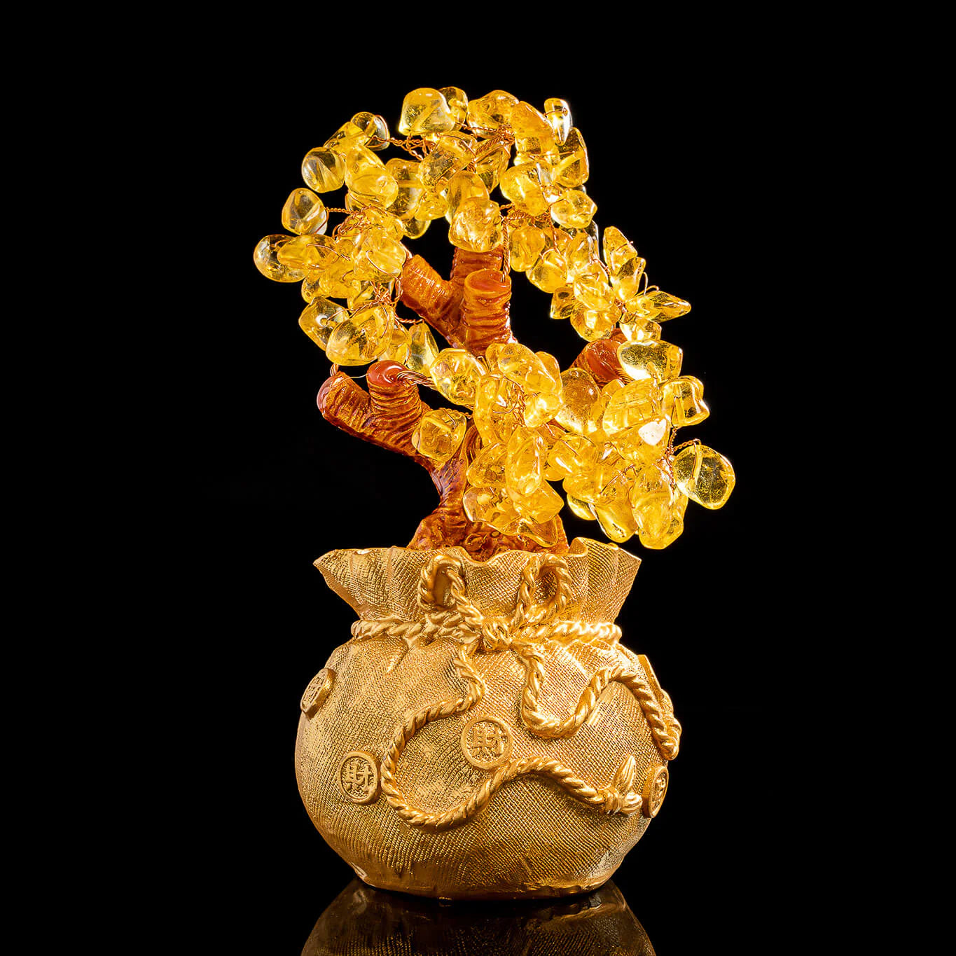 Citrine Money Tree for Prosperity- Feng Shui Gemstone Ornament