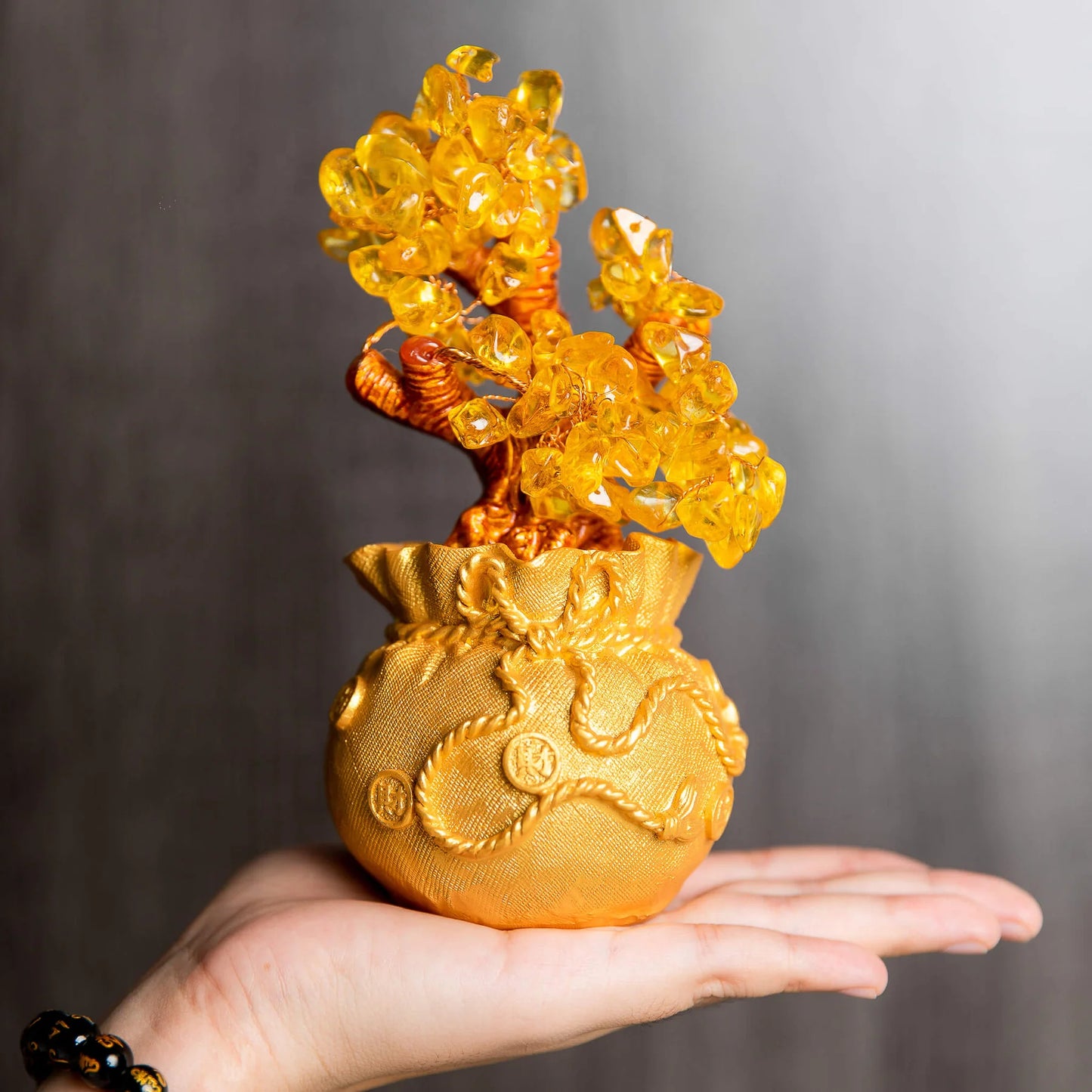 Citrine Money Tree for Prosperity- Feng Shui Gemstone Ornament