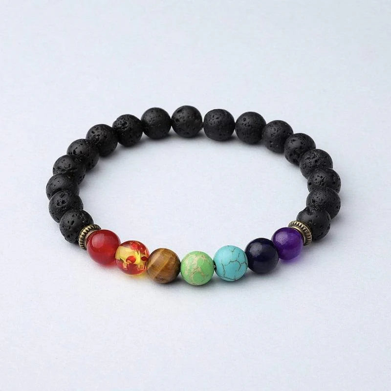 7 Chakra Lava Stone Bracelet- Essential Oil Diffuser