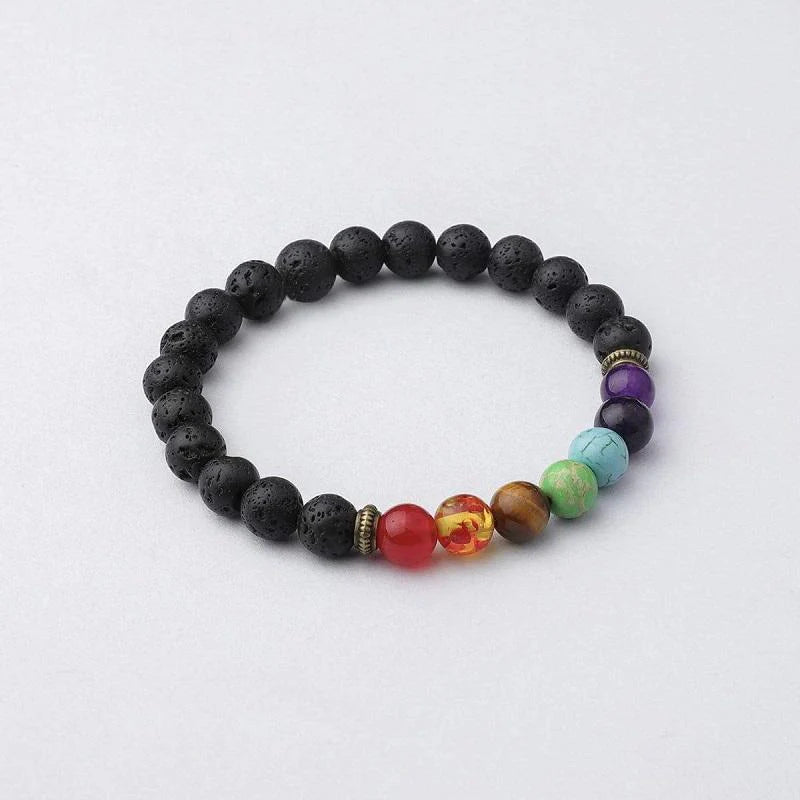 7 Chakra Lava Stone Bracelet- Essential Oil Diffuser