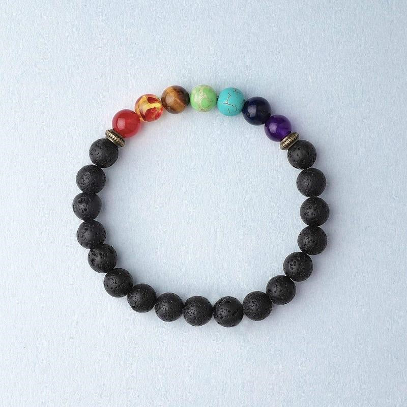 7 Chakra Lava Stone Bracelet- Essential Oil Diffuser