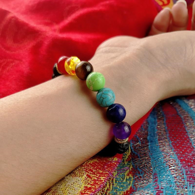 7 Chakra Lava Stone Bracelet- Essential Oil Diffuser