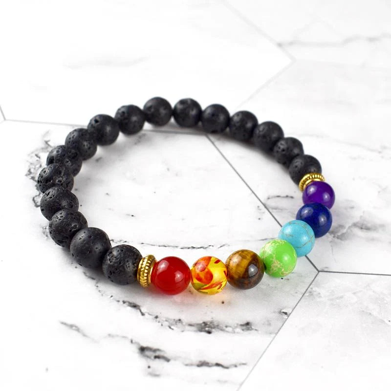 7 Chakra Lava Stone Bracelet- Essential Oil Diffuser