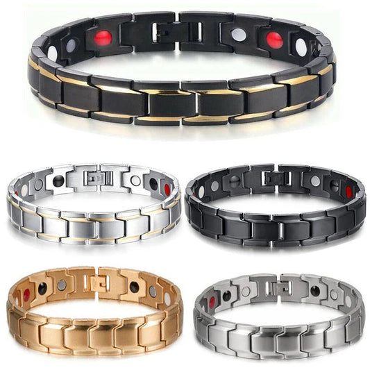 Magnetic Therapy Bracelets- Black, Silver, Gold