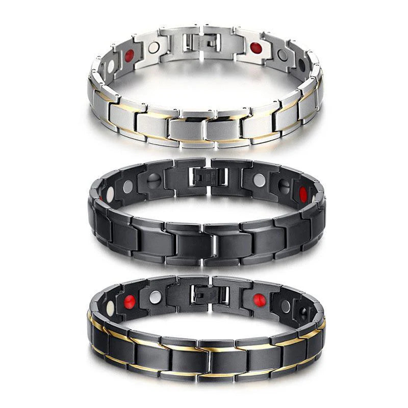 Magnetic Therapy Bracelets- Black, Silver, Gold