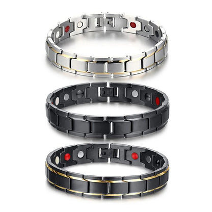 Magnetic Therapy Bracelets- Black, Silver, Gold