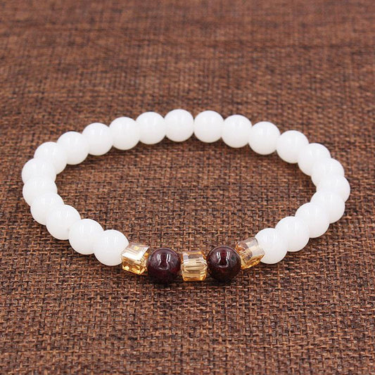 White Chalcedony Positivity Bracelet- Positivity & Harmony