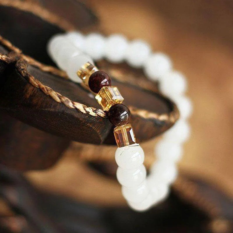 White Chalcedony Positivity Bracelet- Positivity & Harmony