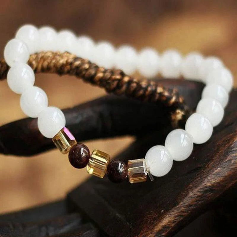 White Chalcedony Positivity Bracelet- Positivity & Harmony