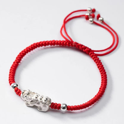 Red String Silver Pixiu Bracelet & Attract Windfall Luck