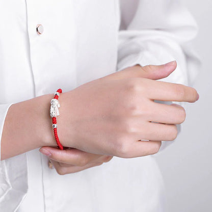 Red String Silver Pixiu Bracelet & Attract Windfall Luck