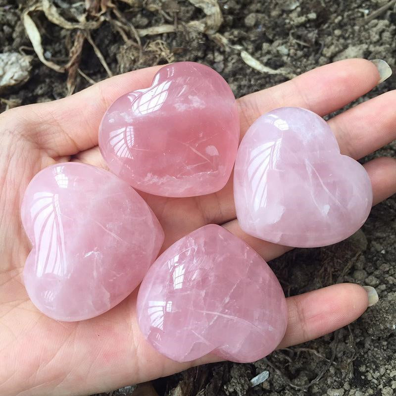 Rose Quartz Heart-Shaped Love Crystals - Romance & Love