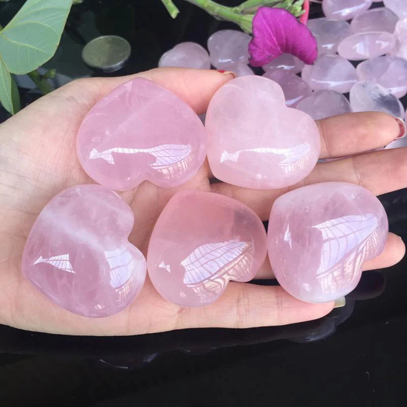 Rose Quartz Heart-Shaped Love Crystals - Romance & Love