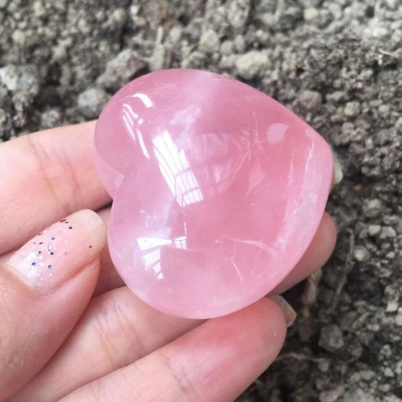 Rose Quartz Heart-Shaped Love Crystals - Romance & Love