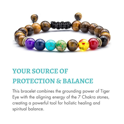 Tiger Eye Chakra Bracelet - Protection&Balance